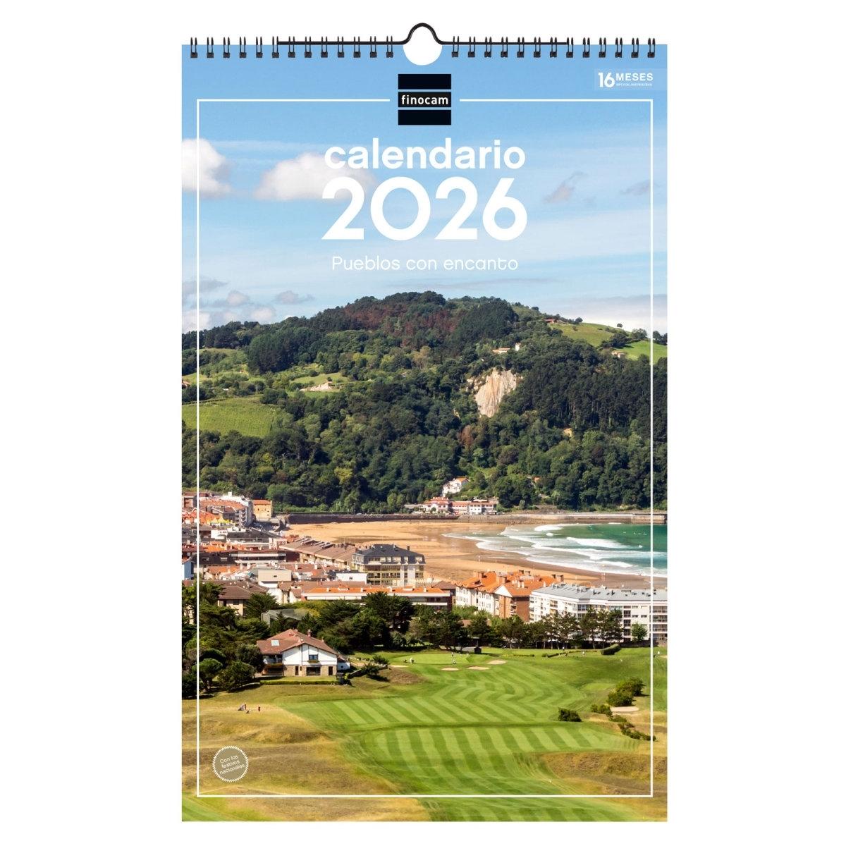 Calendario año 2026 Finocam 780554226 pared 25x40 Pueblos con encanto