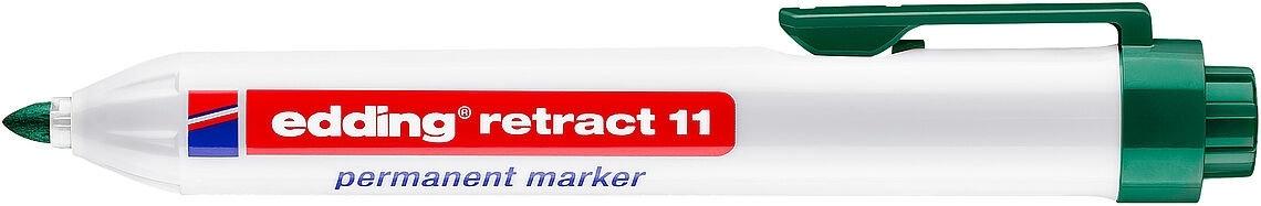 Marcador permanente retráctil edding retract 11 punta redonda trazo 1,5-3mm verde