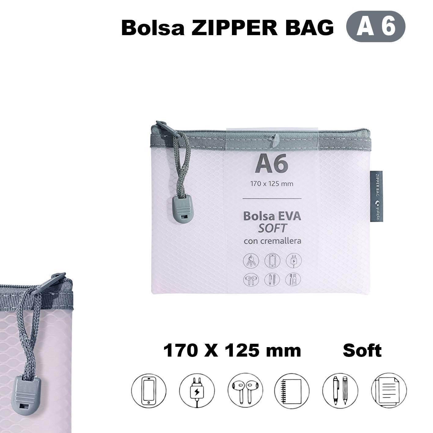 Carpeta cremallera Grafoplas A6 Eva Soft rosa 04874193