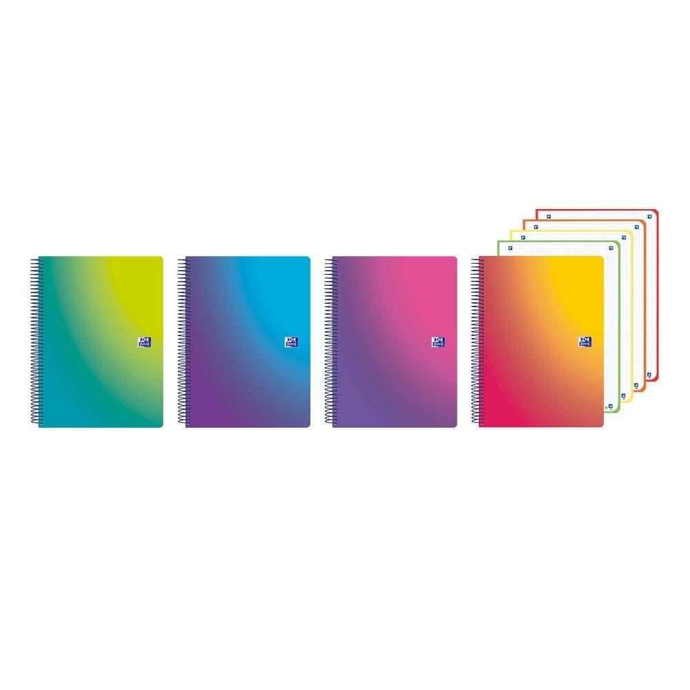 Bloc espiral Oxford 400207222 A5+ Europeanbook 120H 90G Tapa Plastico 5x5 Gradient