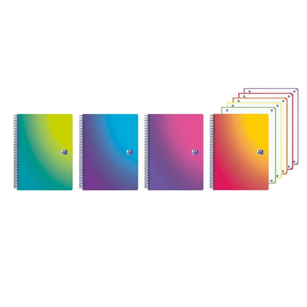 Bloc espiral Oxford 400207223 A4+ Europeanbook 120H 90G Tapa Plastico 5x5 Gradient