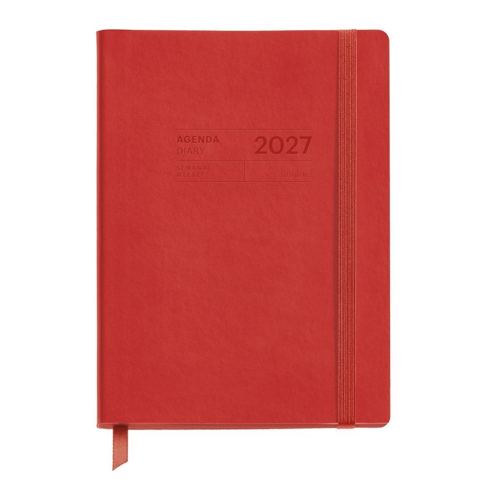 Agenda Miquelrius Escolar 2026-2027 140x190 Dia Pagina 18 meses Back to Basics Cosidas Rojo MR26925
