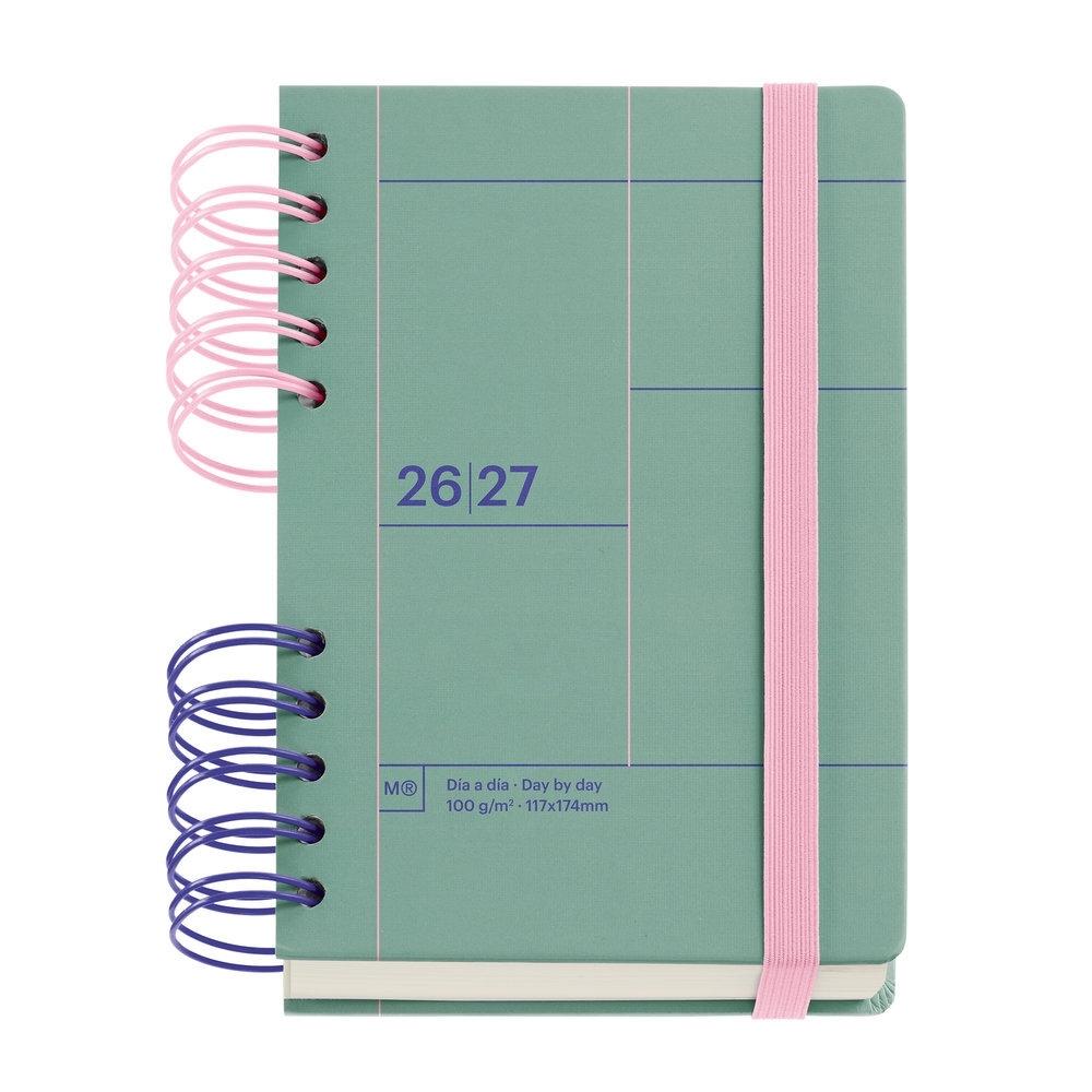 Agenda Miquelrius Escolar 2026-2027 126x178 Dia Pagina Activa Back to Basics Verde MR21287