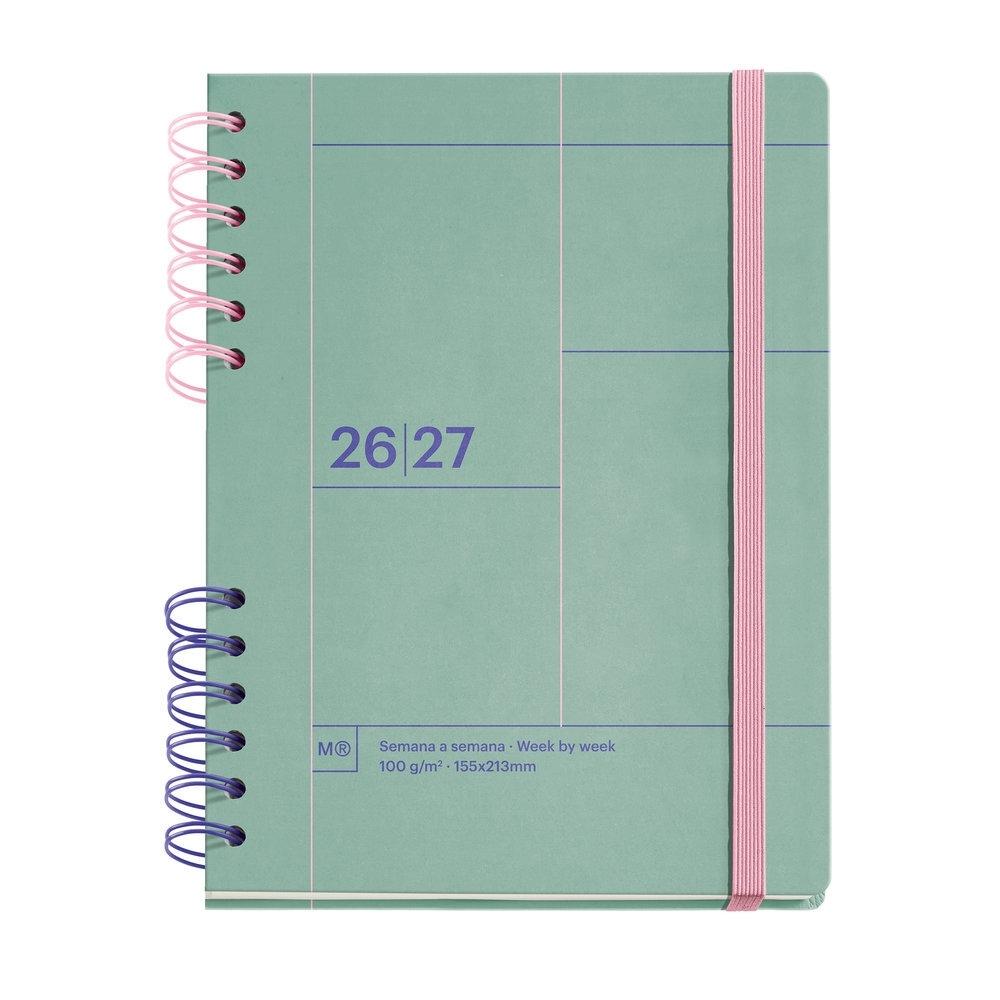 Agenda Miquelrius Escolar 2026-2027 160x218 Semana Vista Plus Back To Basics Verde MR21344