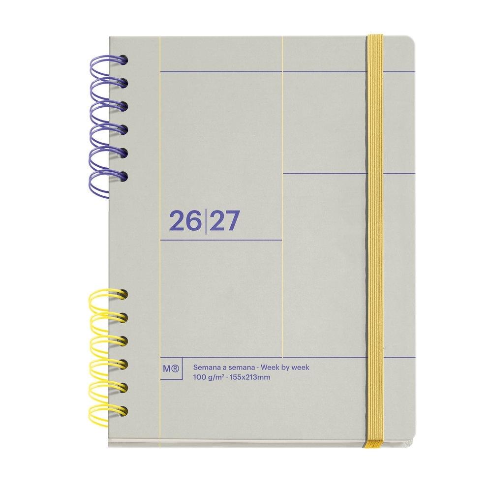 Agenda Miquelrius Escolar 2026-2027 160x218 Semana Vista Plus Back To Basics Gris MR21341