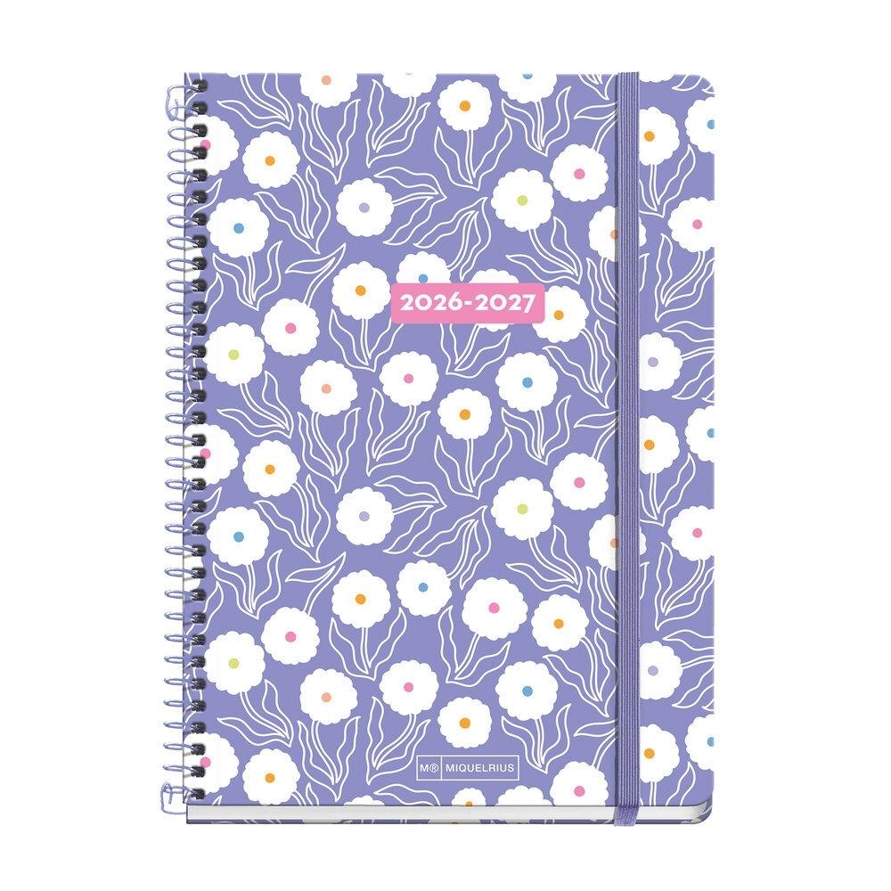 Agenda Miquelrius Escolar 2026-2027 154x215 Semana Vista Plus Teen Purple Bloom MR21150