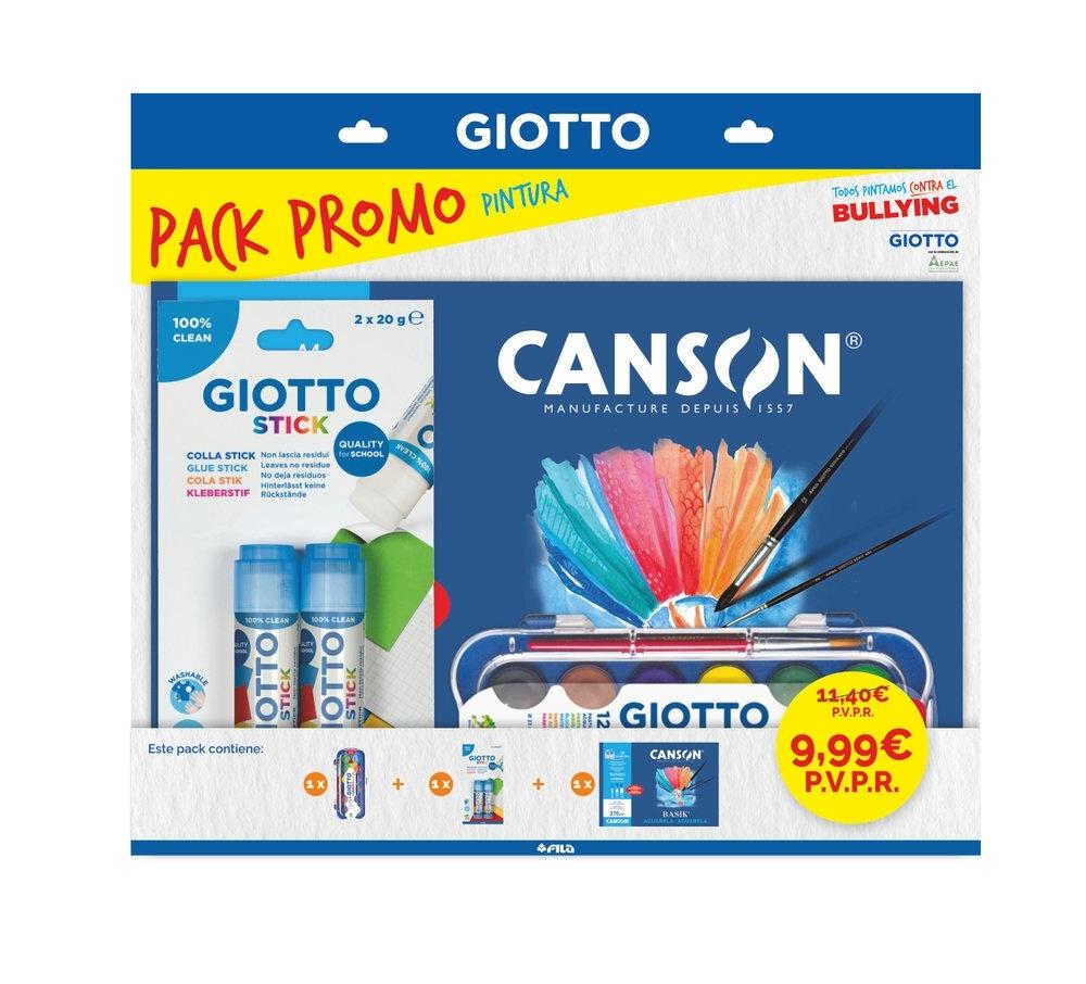 Pack Promo Pintura Canson y Giotto Minipack A4 + Acuarela 12 + Pegamento de barra F517600