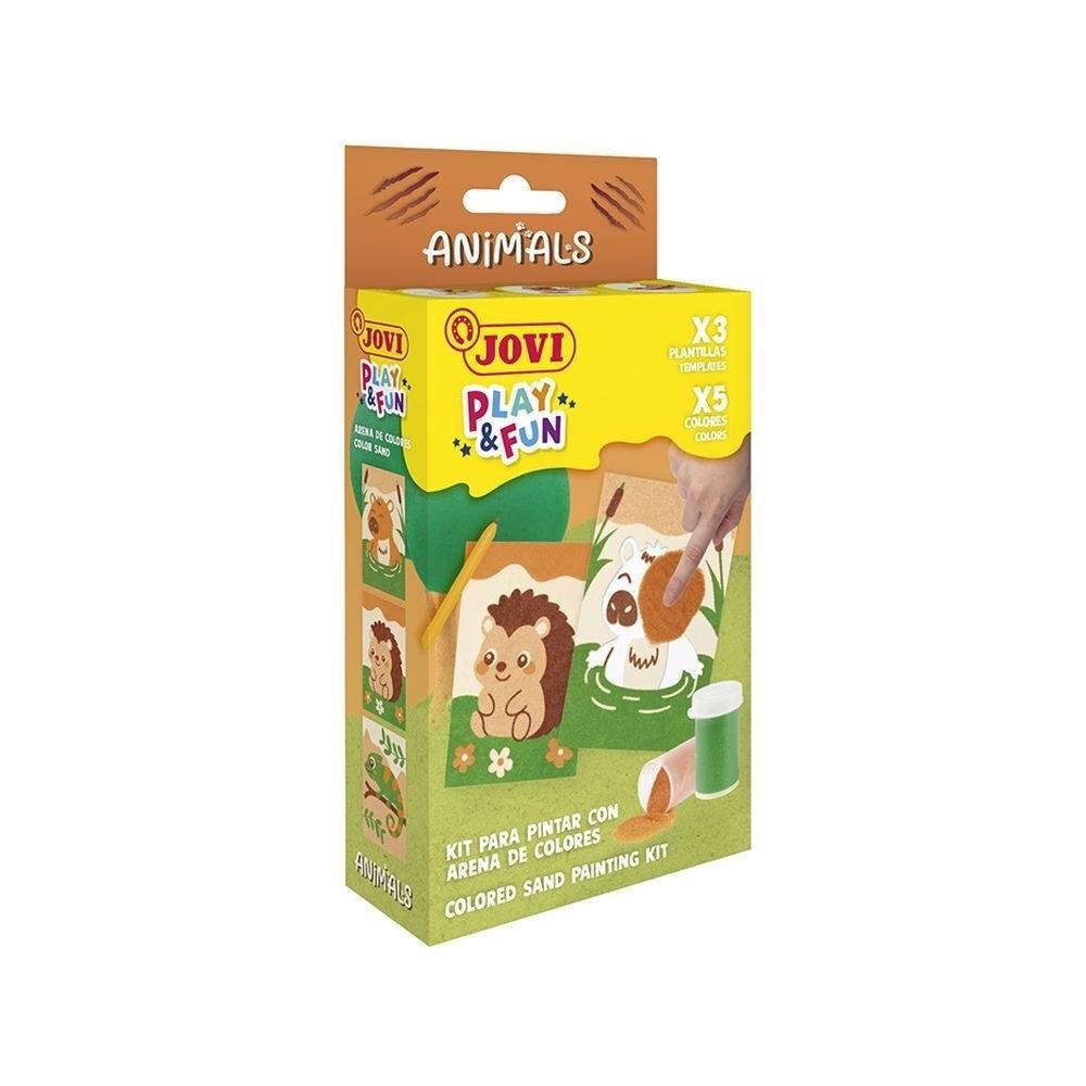 PLAY&FUN - PINTA CON ARENA DE COLORES Kit Animales 2101S01