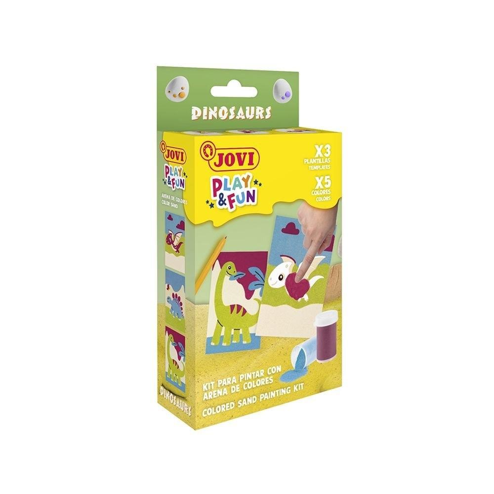 PLAY&FUN - PINTA CON ARENA DE COLORES Kit Dinosaurios 2106S01