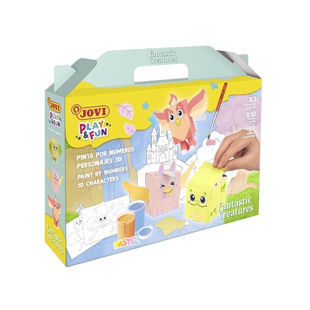 PLAY&FUN JOVI - PINTA CON TEMPERA POR NUMEROS 3D Criaturas fantasticas 2303