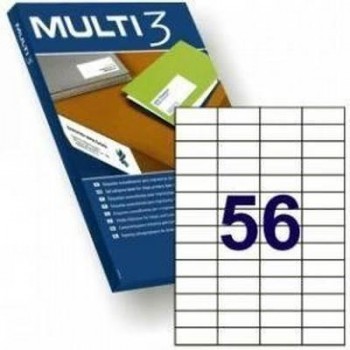 Paq.5600 etiquetas Multi3 52,5x21,2mm 10491