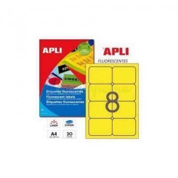 Etiqueta Apli 2874 Amarillo Fluorescente 99.1X67.7 20H