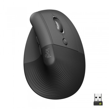 Ratón inalámbrico Logitech Lift vertical 6 botones negro diestros 46067