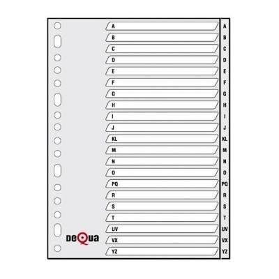 Indice Dequa 41485 A-Z polipropileno A4 16 taladros Gris 77076471