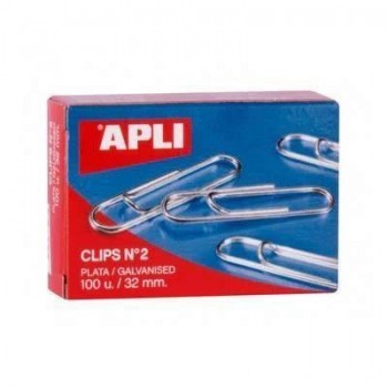 Clips Apli Nº2 C/100 P/10 Plateados 11714