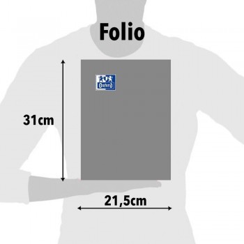 Pack 4+1 bloc espiral Oxford 100430276 Folio Tapa Extradura colores vivos 80H. milimetrado