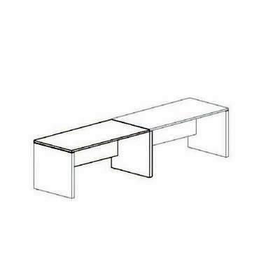Extension Mesa Rectangular Serie New Pano Melaminado 140x80x75cm 7070.7014 Blanco/Roble