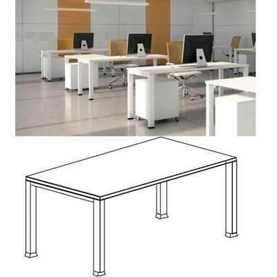 Mesa Rectangular Serie Nova Melaminada 120x80x74cm 902.8032 Blanca/Blanca